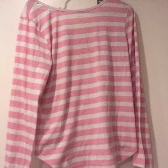 Pink and white striped long sleeve - Picture 3 of 3